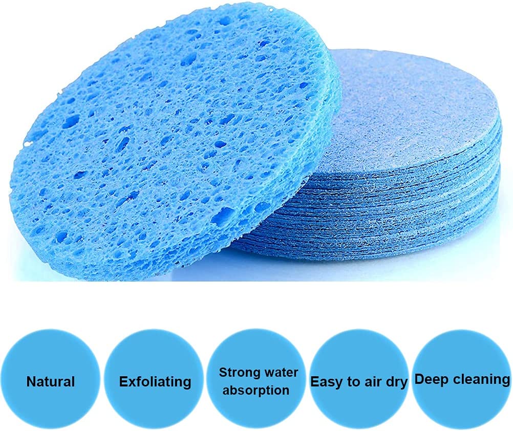 50-Count Compressed Facial Sponges for Estheticians- 100% Natural Cellulose Face Sponge Professional Cosmetic Spa Sponges for Face Cleansing, Massage, Pore Exfoliating, Mask, Makeup Removal (Yellow) - Image 3